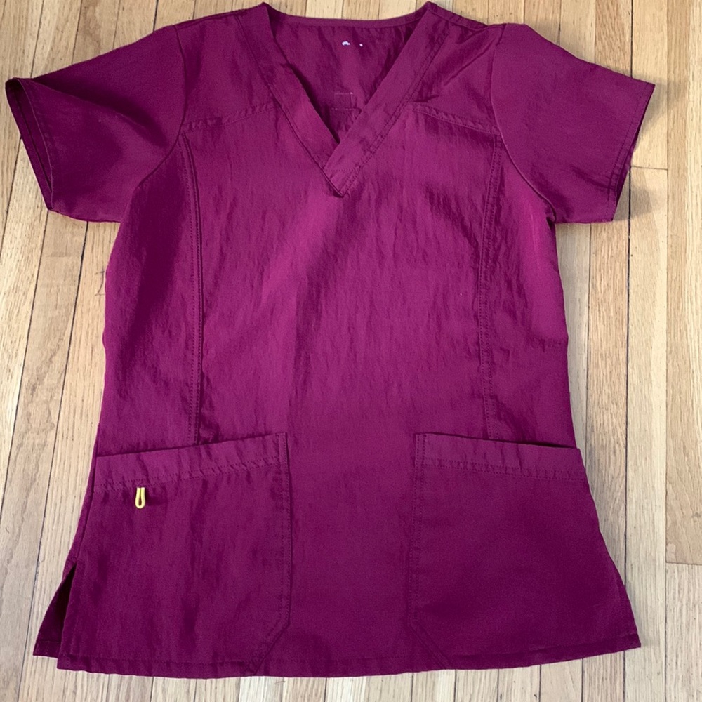 Wonderwink Maroon Scrub Top